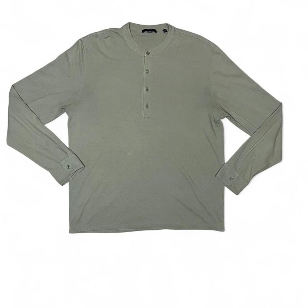Vince Men's Light Green Henley Type Shirt